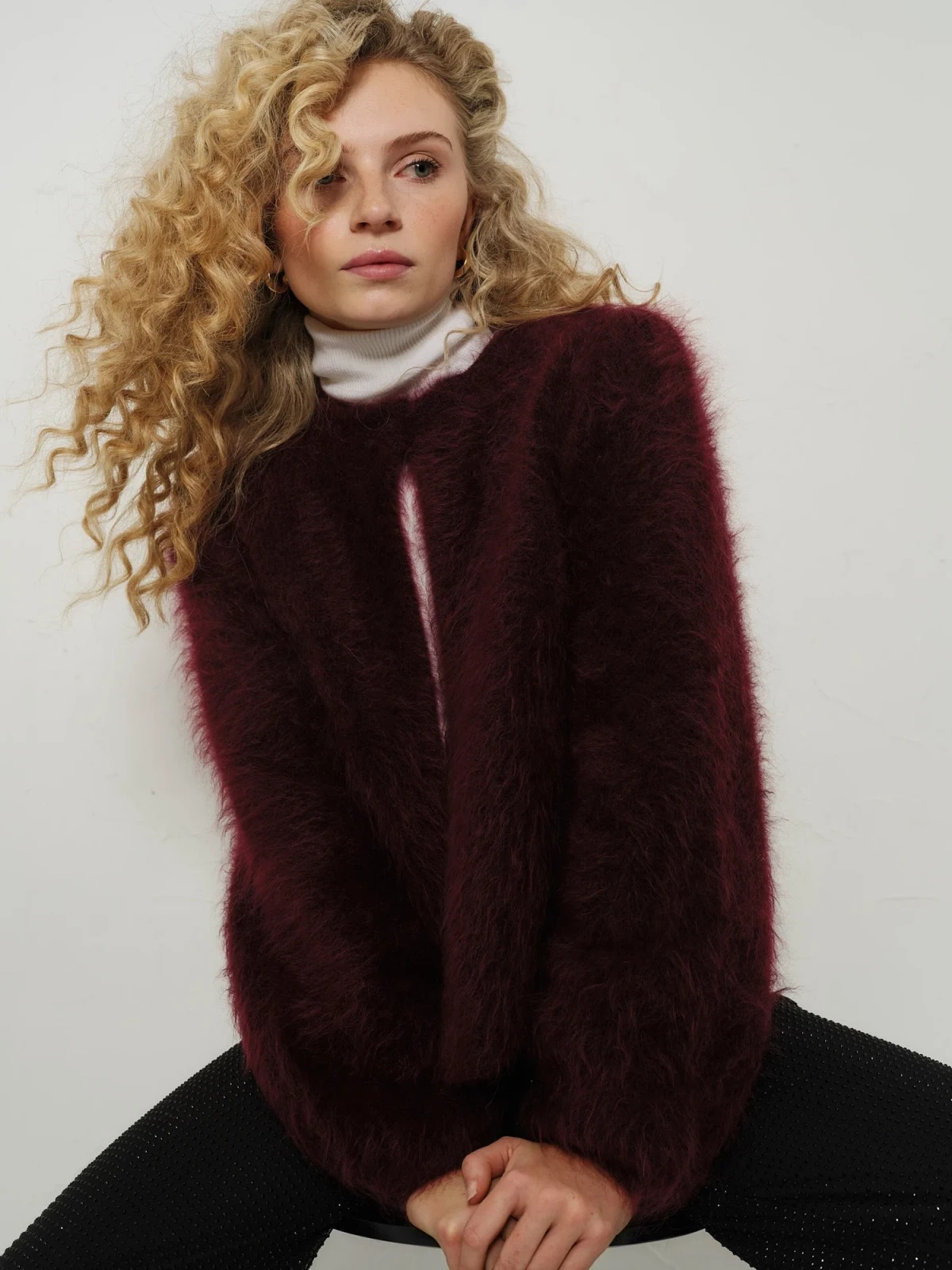 Ella & il - Amelia Chunky Cardigan - Oxblood - Bilde 3