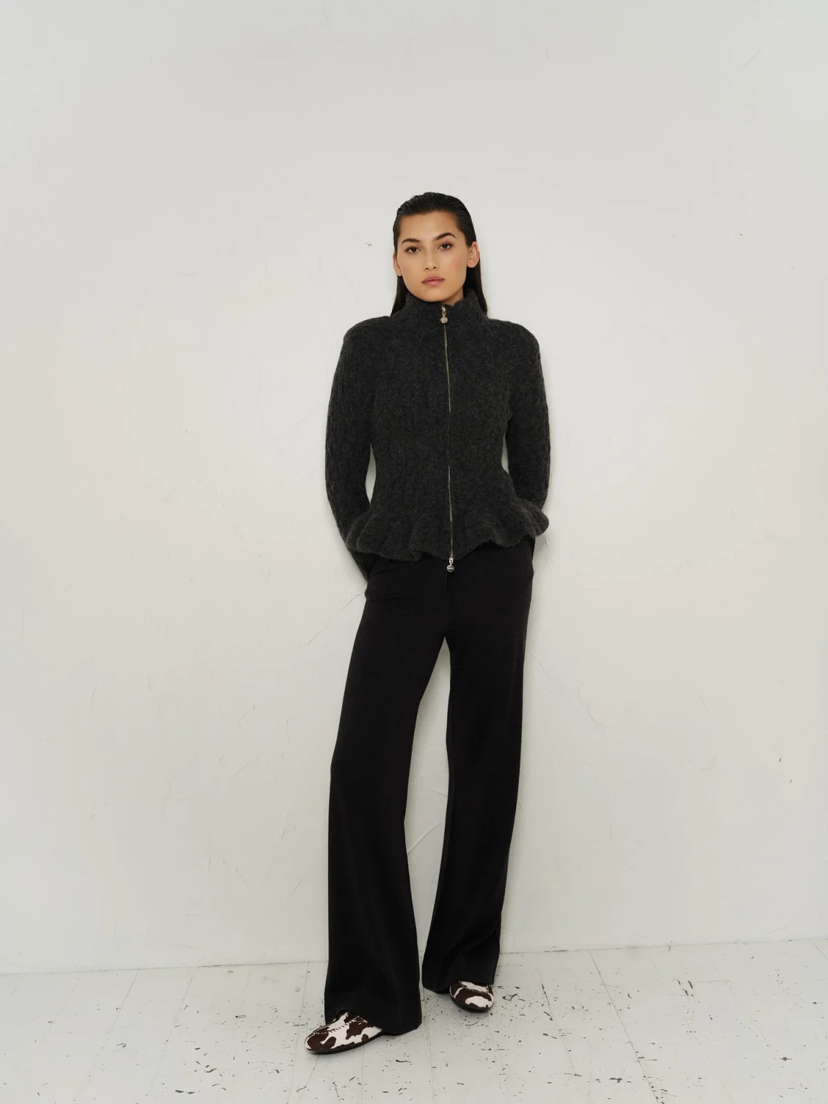 Ella & il - Lene Alpaca Cardigan - Charcoal - Bilde 3