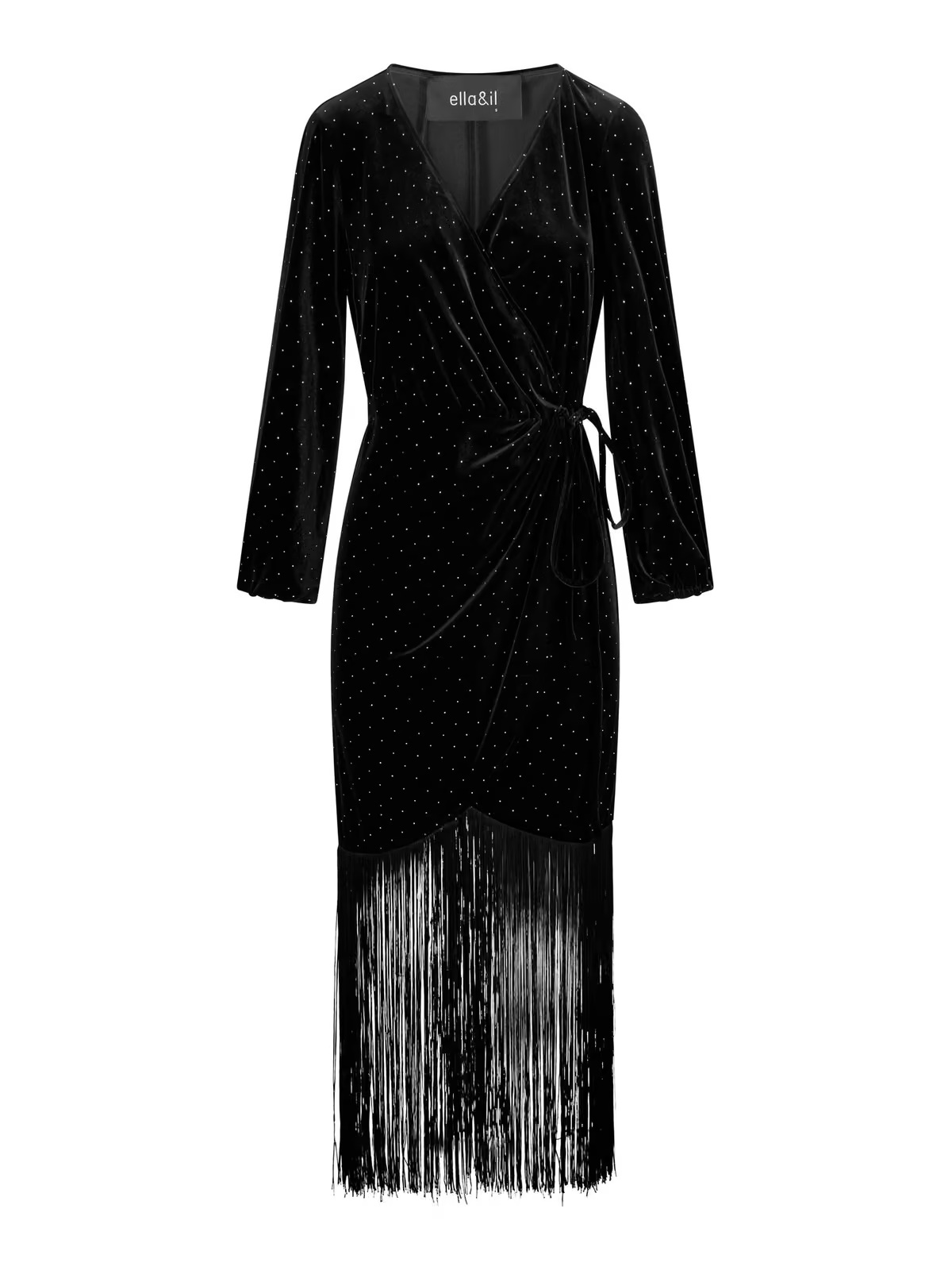 Ella & il - Sine Stud Velur Kjole - Black - Bilde 4