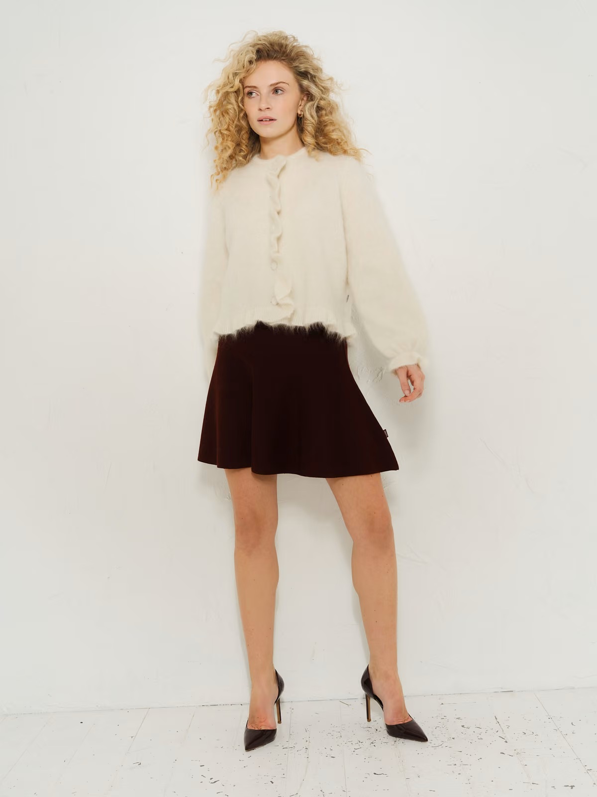 Ella & il - Ana Chunky Cardigan - Bright White - Bilde 3