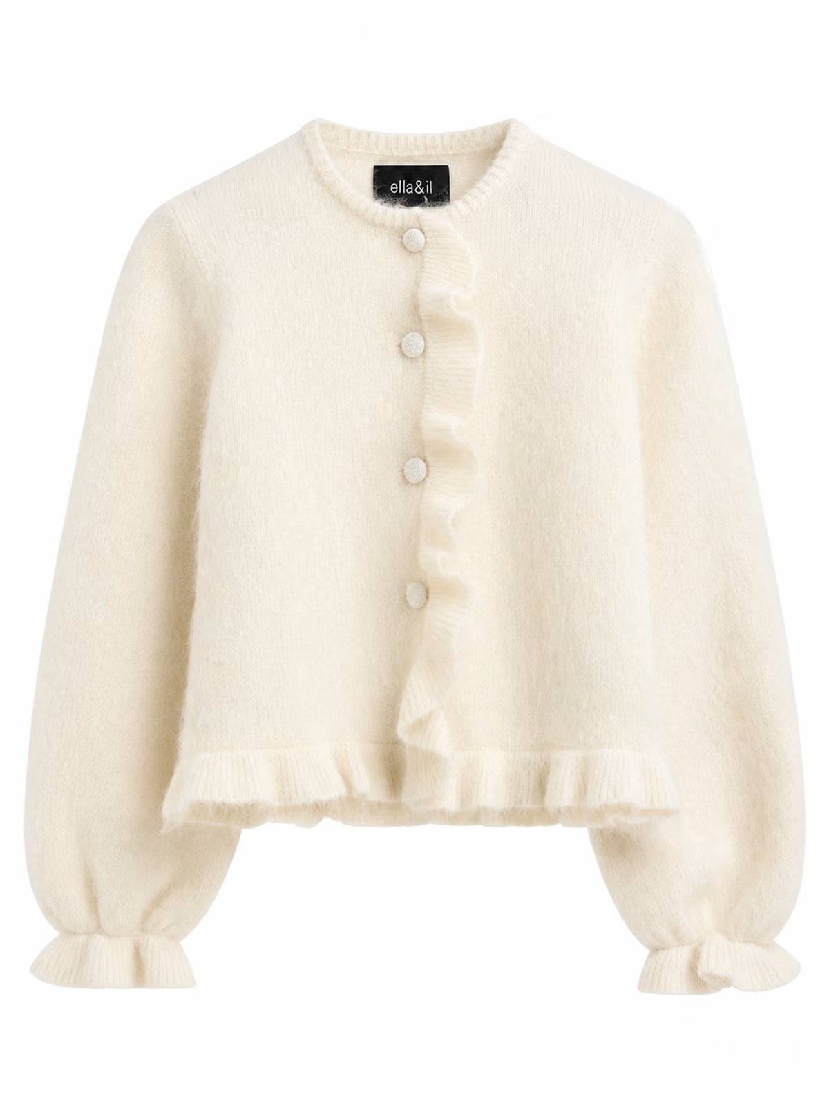 Ella & il - Ana Chunky Cardigan - Bright White - Bilde 2
