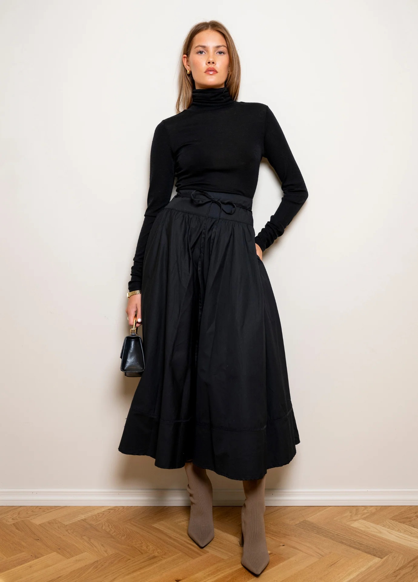 MissMaya - Astrid Poplin Skjørt - Black