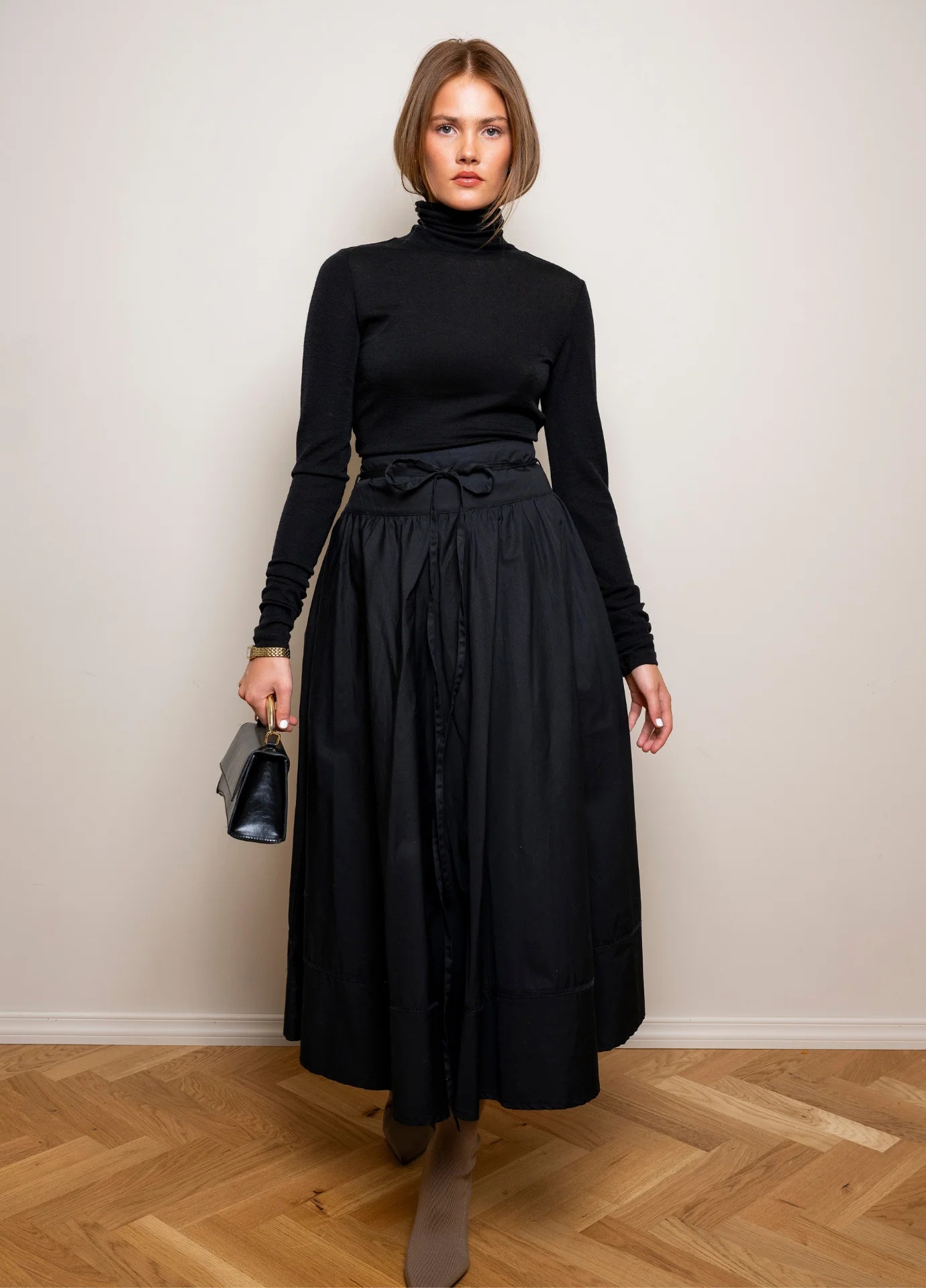 MissMaya - Astrid Poplin Skjørt - Black - Bilde 2