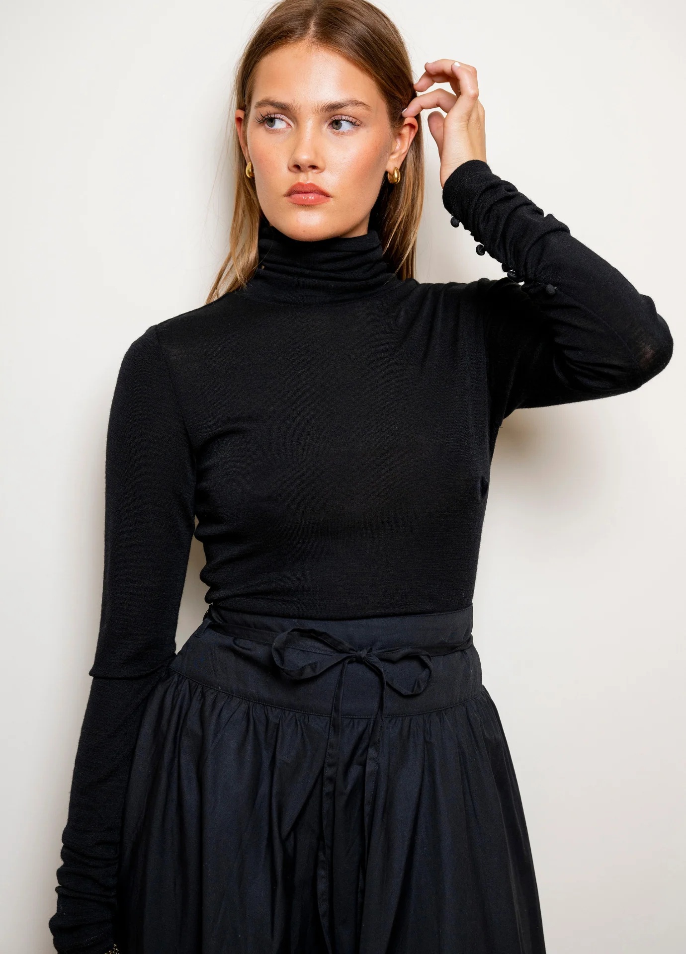 MissMaya - Astrid Poplin Skjørt - Black - Bilde 3