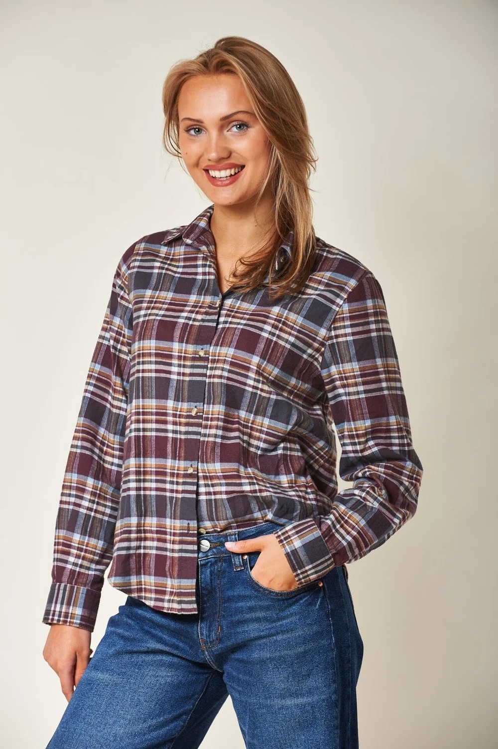 Arnie says - Arc Modern Tartan Skjorte - Burgundy